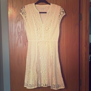 Lace-overlay dress